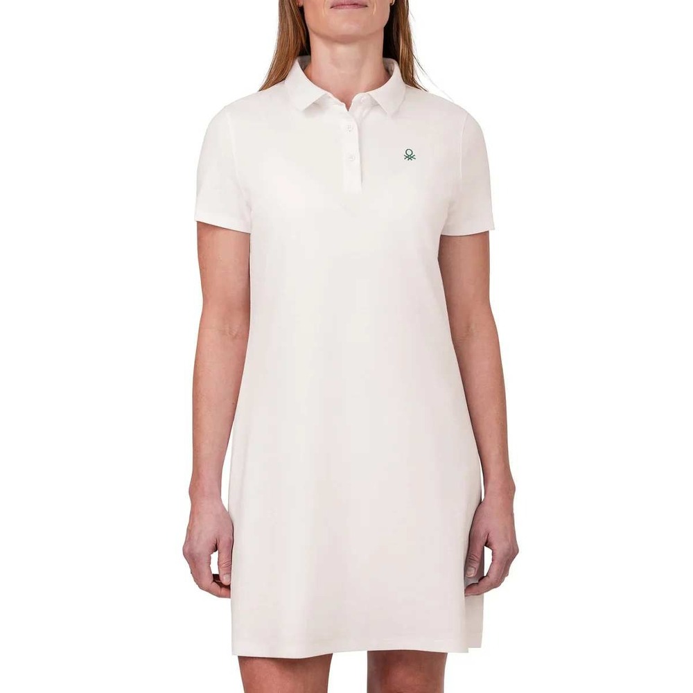 UNITED COLORS OF‎ BENETTON White Polo Dress Women's NWT Cotton Blend Casual | XS